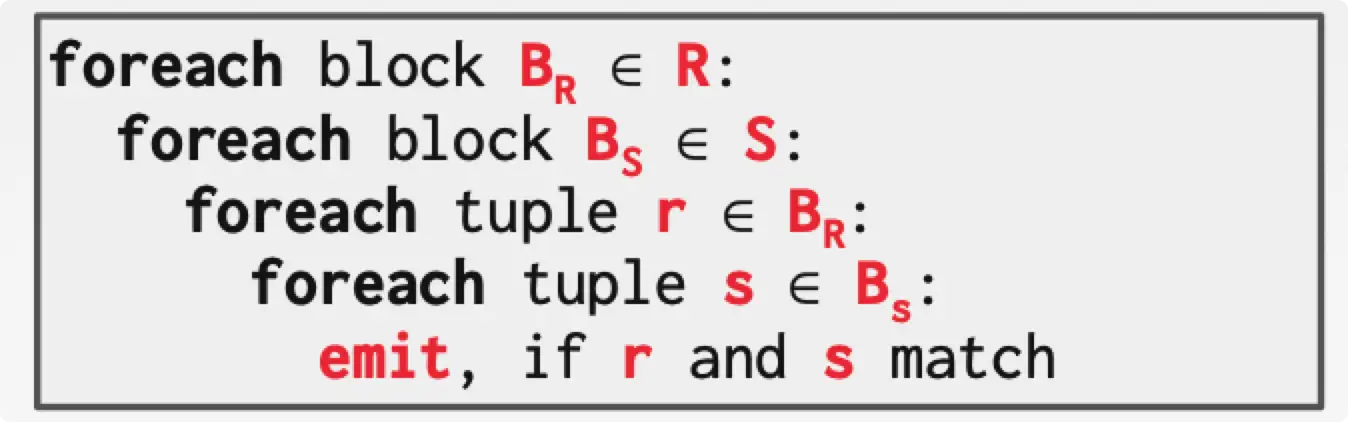 block nested loop join