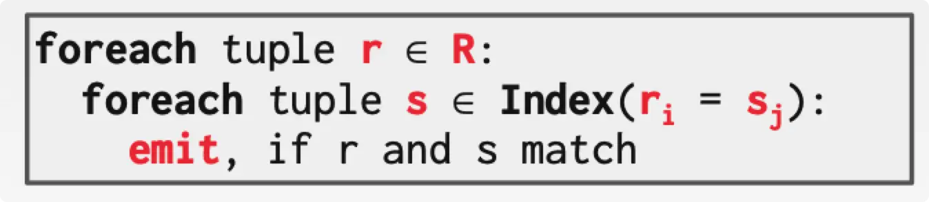 index nested loop join