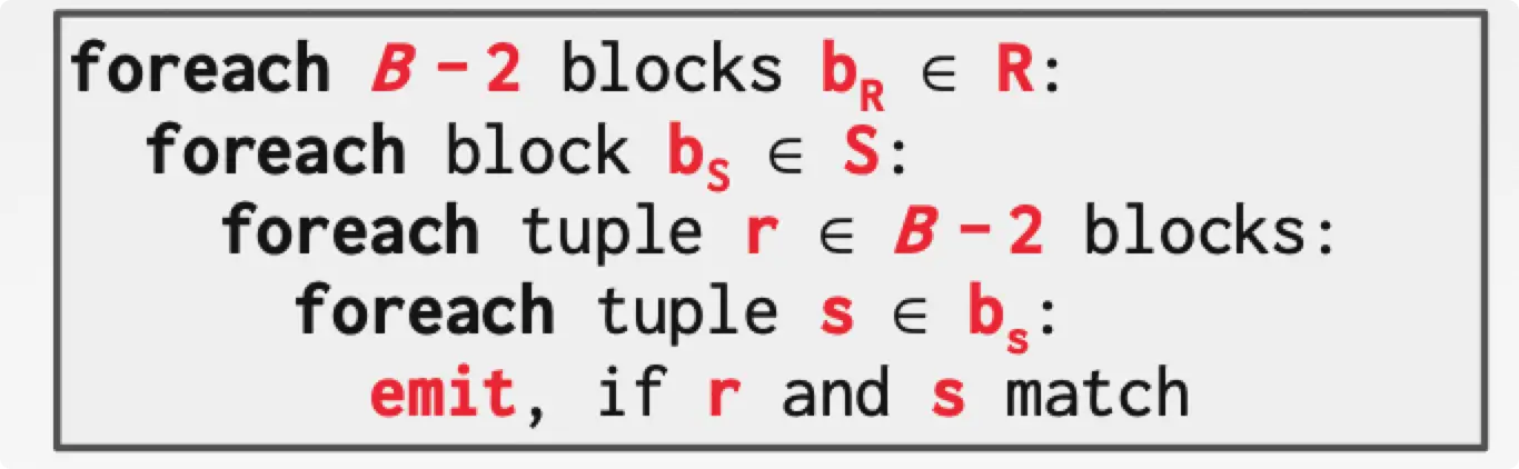 block nested loop join